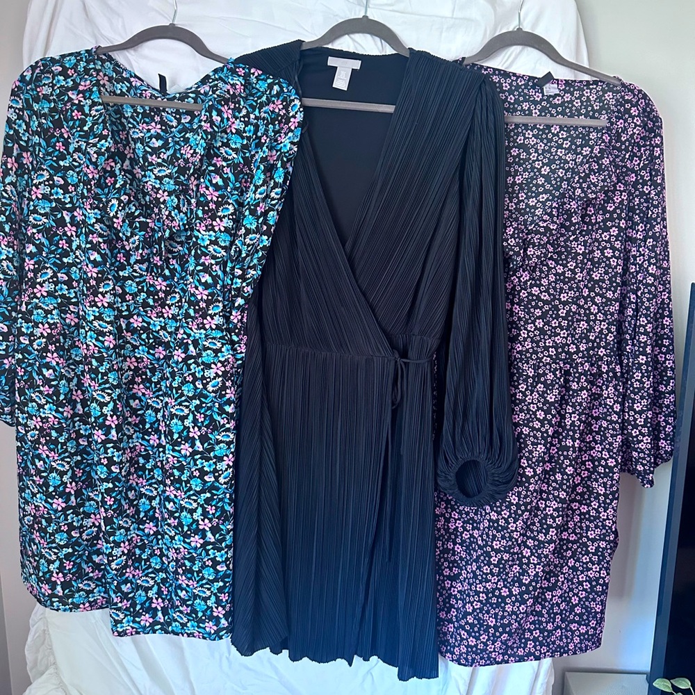 H&M long sleeve short length flowy summer dresses